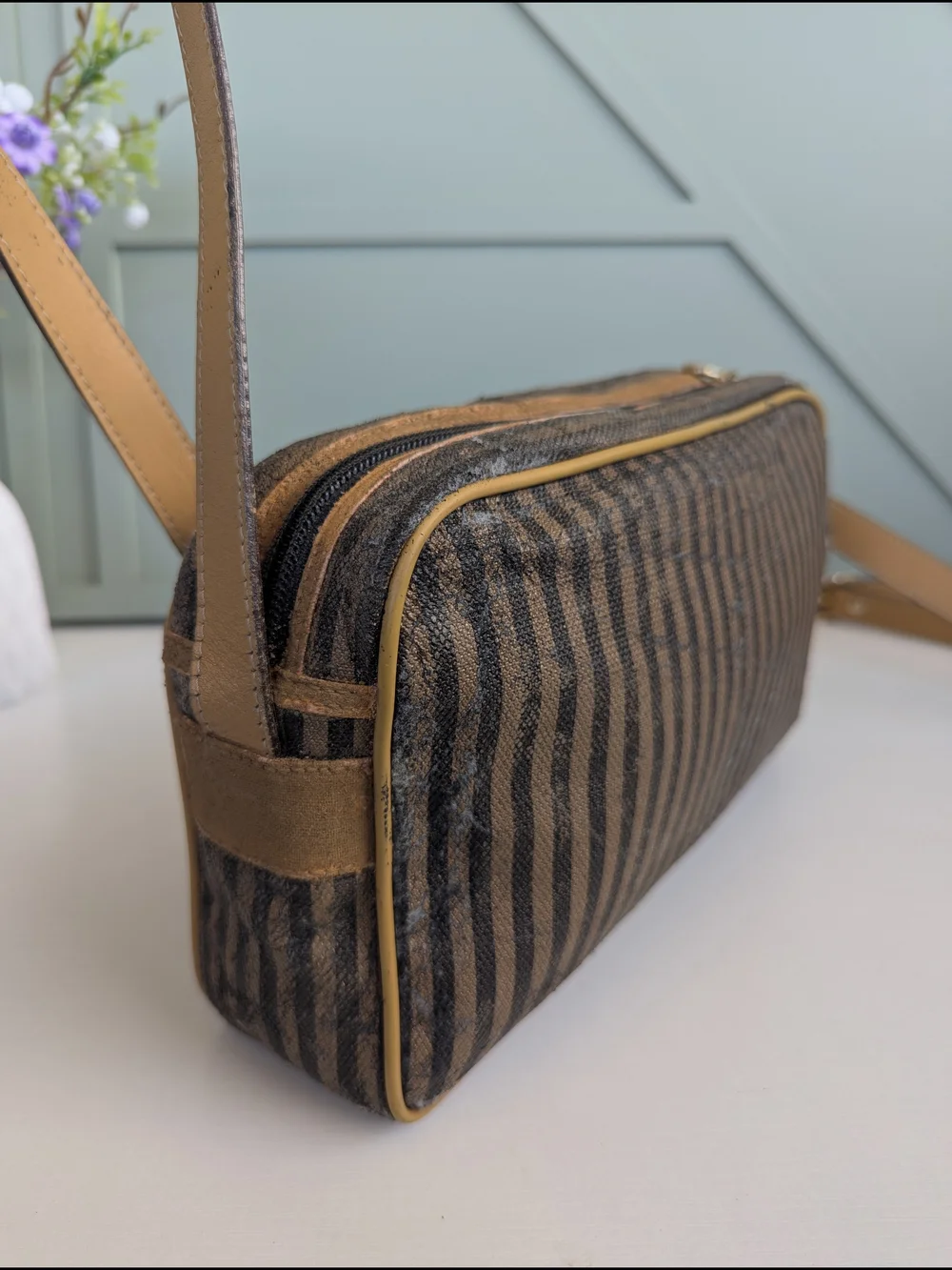 Vintage Fendi Pequin Striped Crossbody